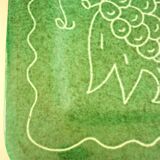 Square dish in glazed ceramic, scarified, signed Jacques Sagan Vallauris,