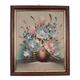 Tableau nature morte vasque rempli de fleurs