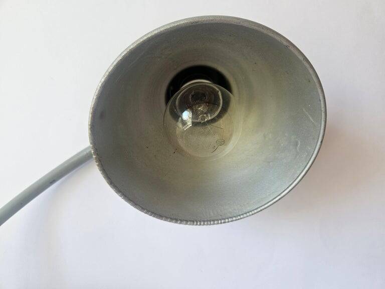 Lampe de bureau industrielle Bauhaus, Marianne Brandt, Kandem, base en verre, années 1930