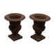 Pair of cast iron Medici vases