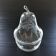 Boîte poire en verre gravé