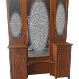 Old dressing table with triple mirror.