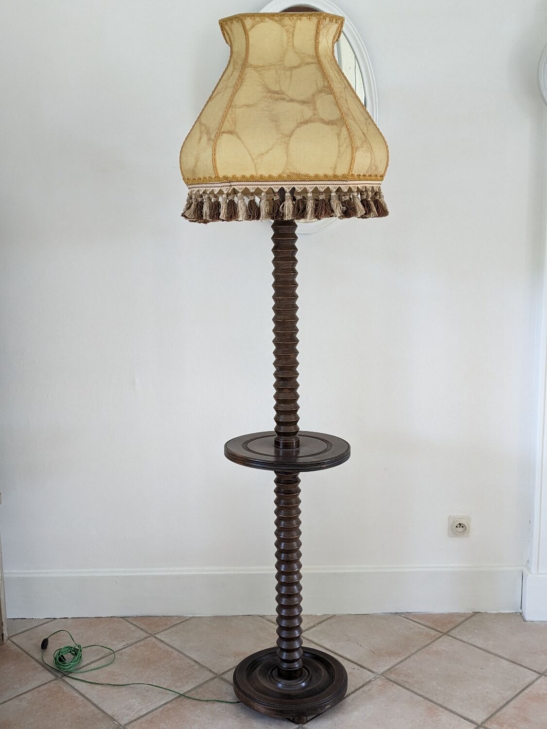 Wooden floor lamp turned 40s
