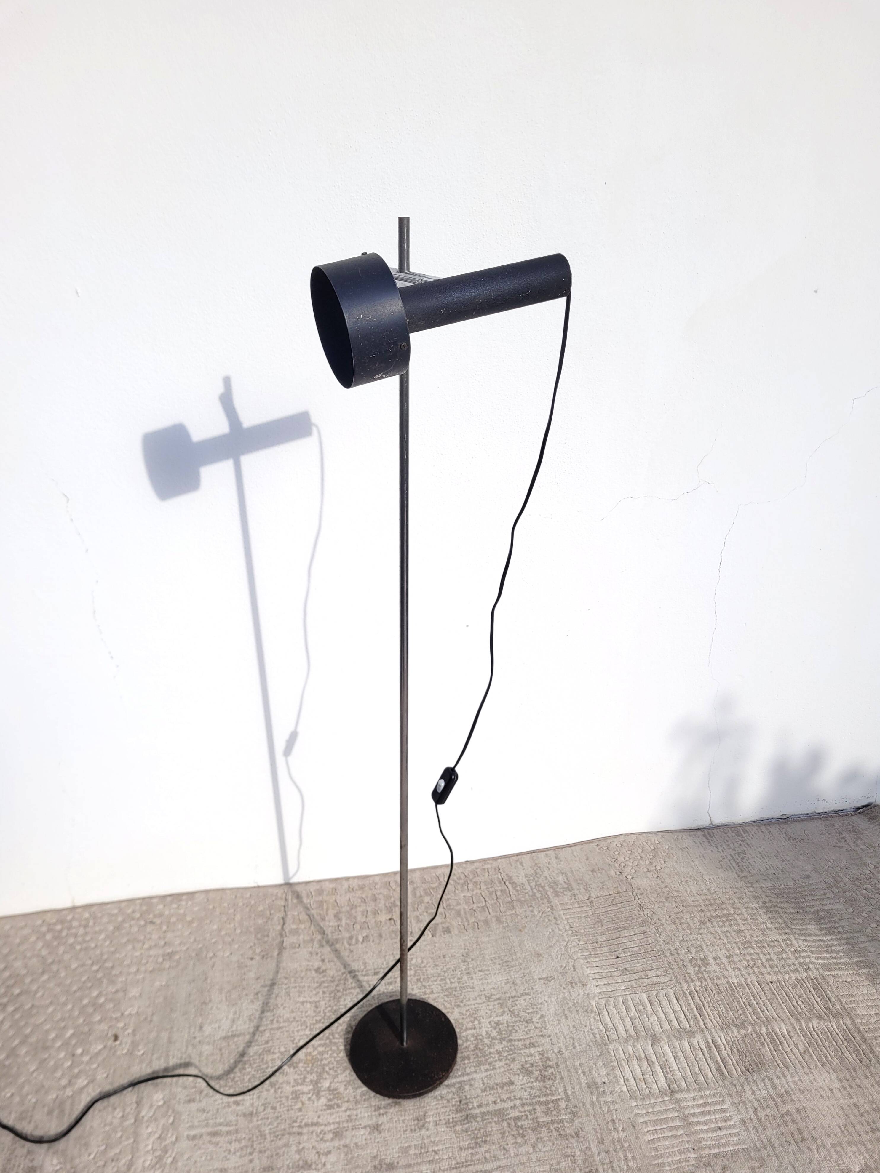 Lampadaire lampe spot vintage noir vers 1960