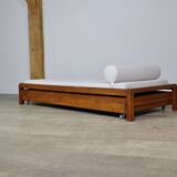 Pierre Chapo L03 Daybed In Solid Elm, France 1960s