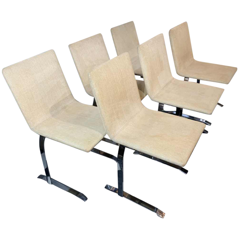 Set 6 chairs by Giovanni Offredi for Saporiti Italia 1970