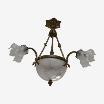 Old bronze chandelier Louis XVI