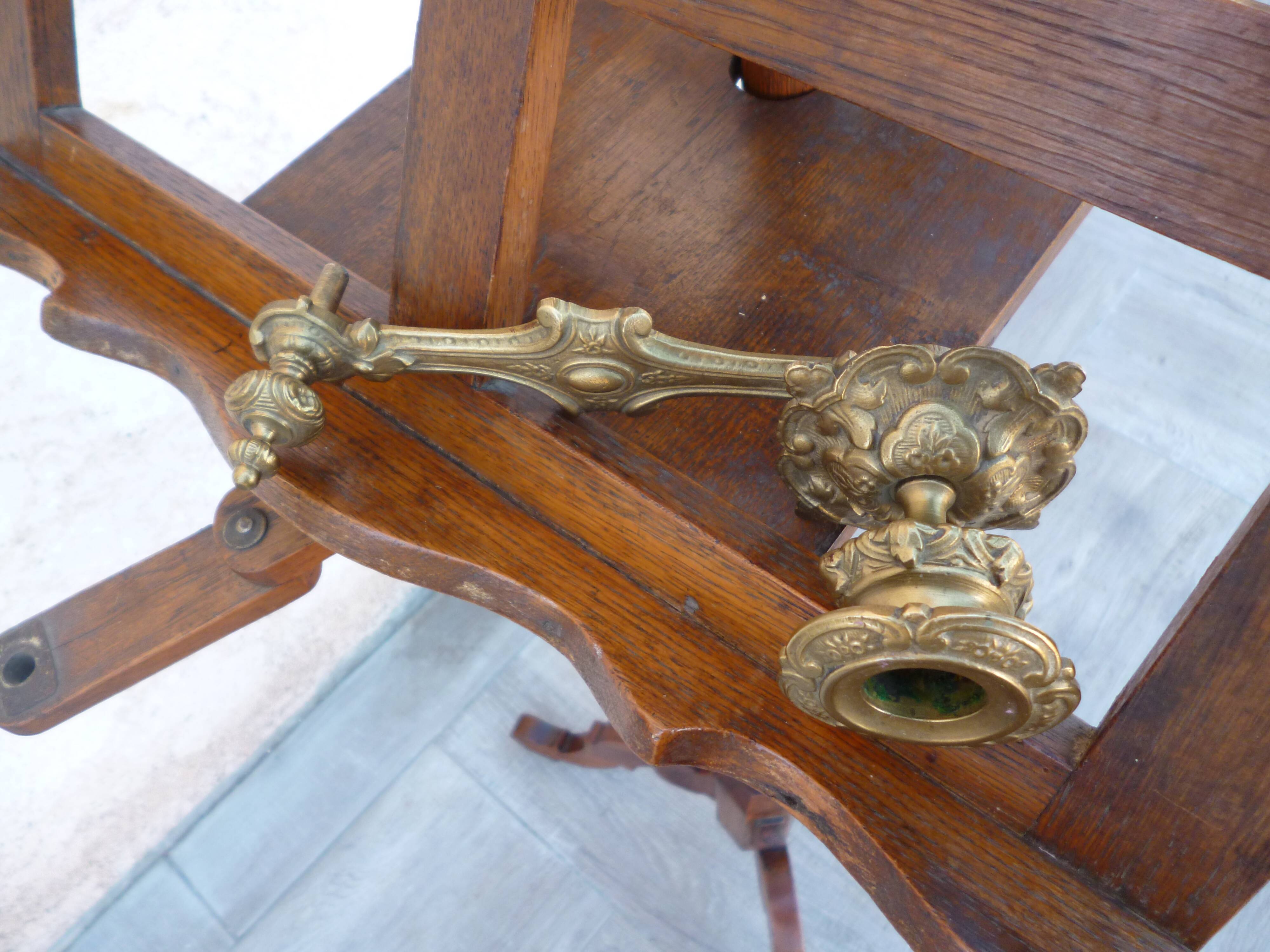Wooden swivel double led with 19th century candlesticks