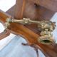 Wooden swivel double led with 19th century candlesticks