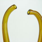 Rare pair of blown pitcher, with trace of pontil. Amber and bubbled glass. The beaks are very thin. 2