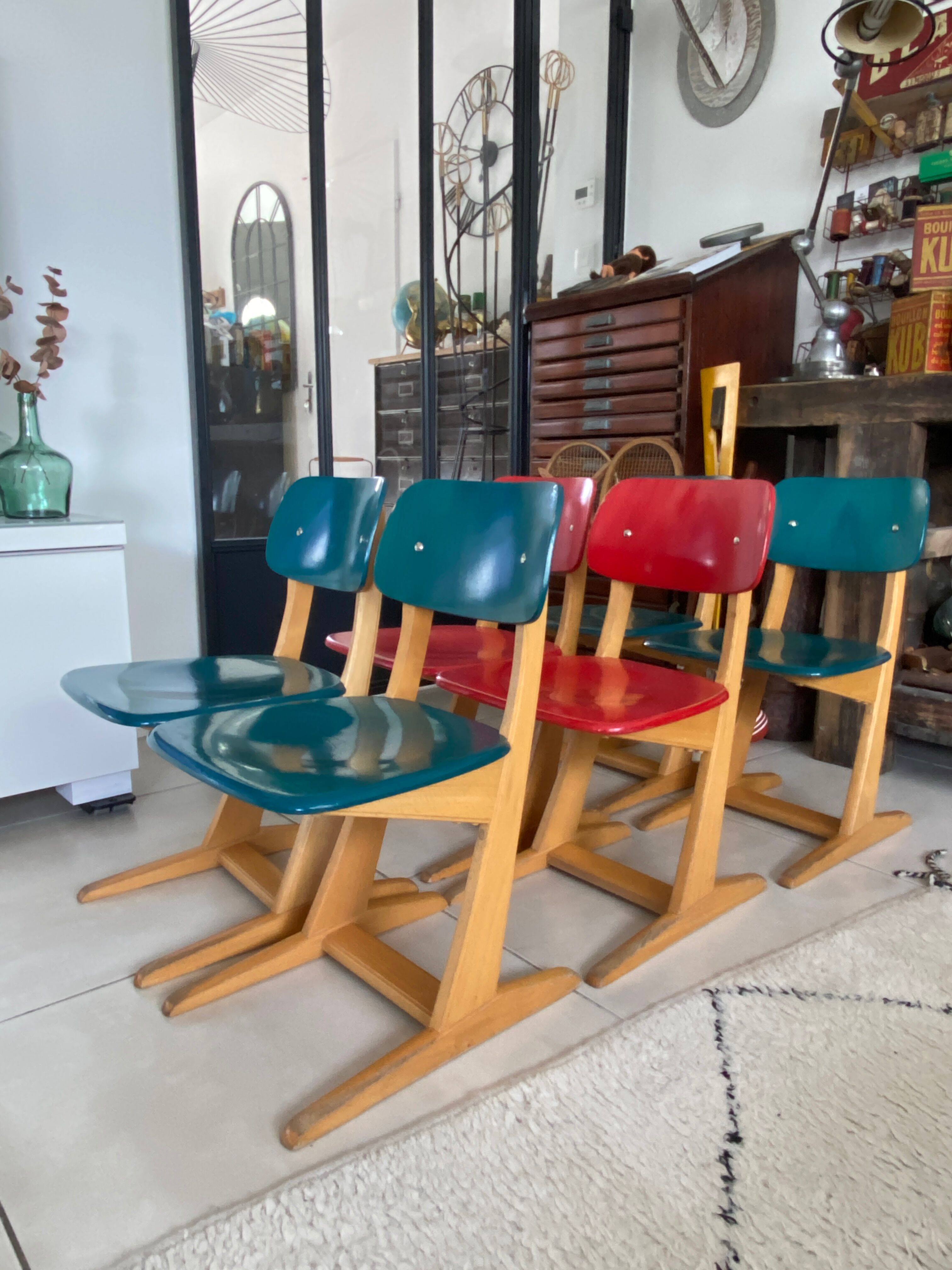 Chaise enfant Casala vintage rouge