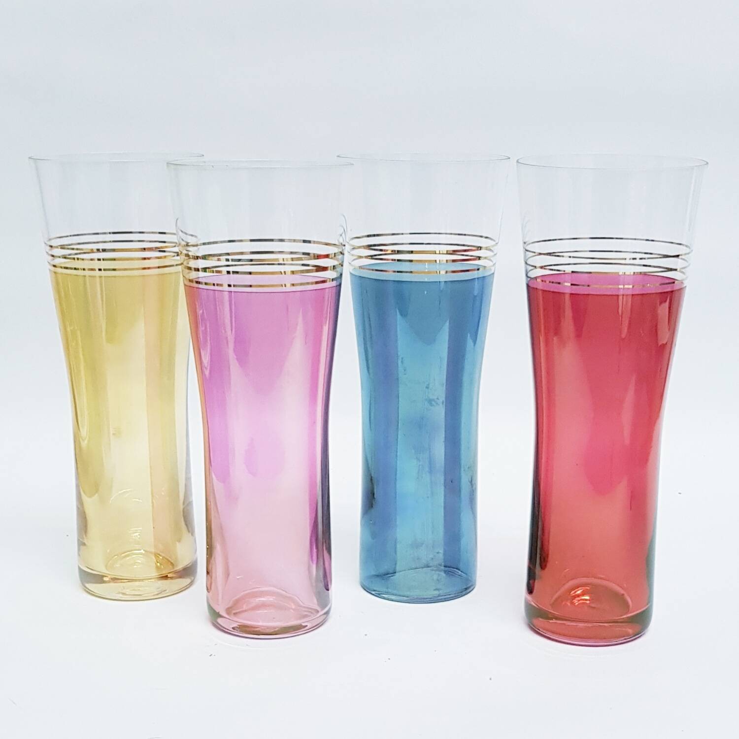 1960's pearlescent Tom Collins glasses