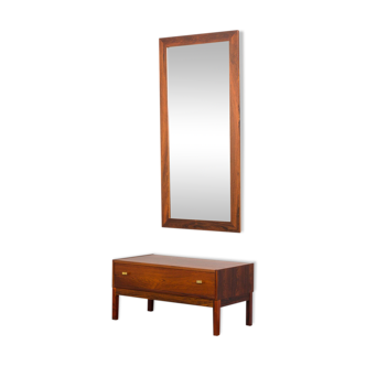 Scandinavian mid century rosewood console with a mirror, Denmark 1960s