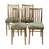 Set de 4 chaises de salle à manger en chêne foncé par tonne, tchécoslovaquie années 1960