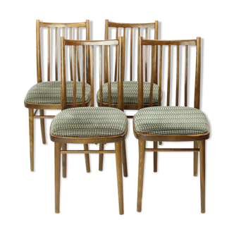 Set de 4 chaises de salle à manger en chêne foncé par tonne, tchécoslovaquie années 1960