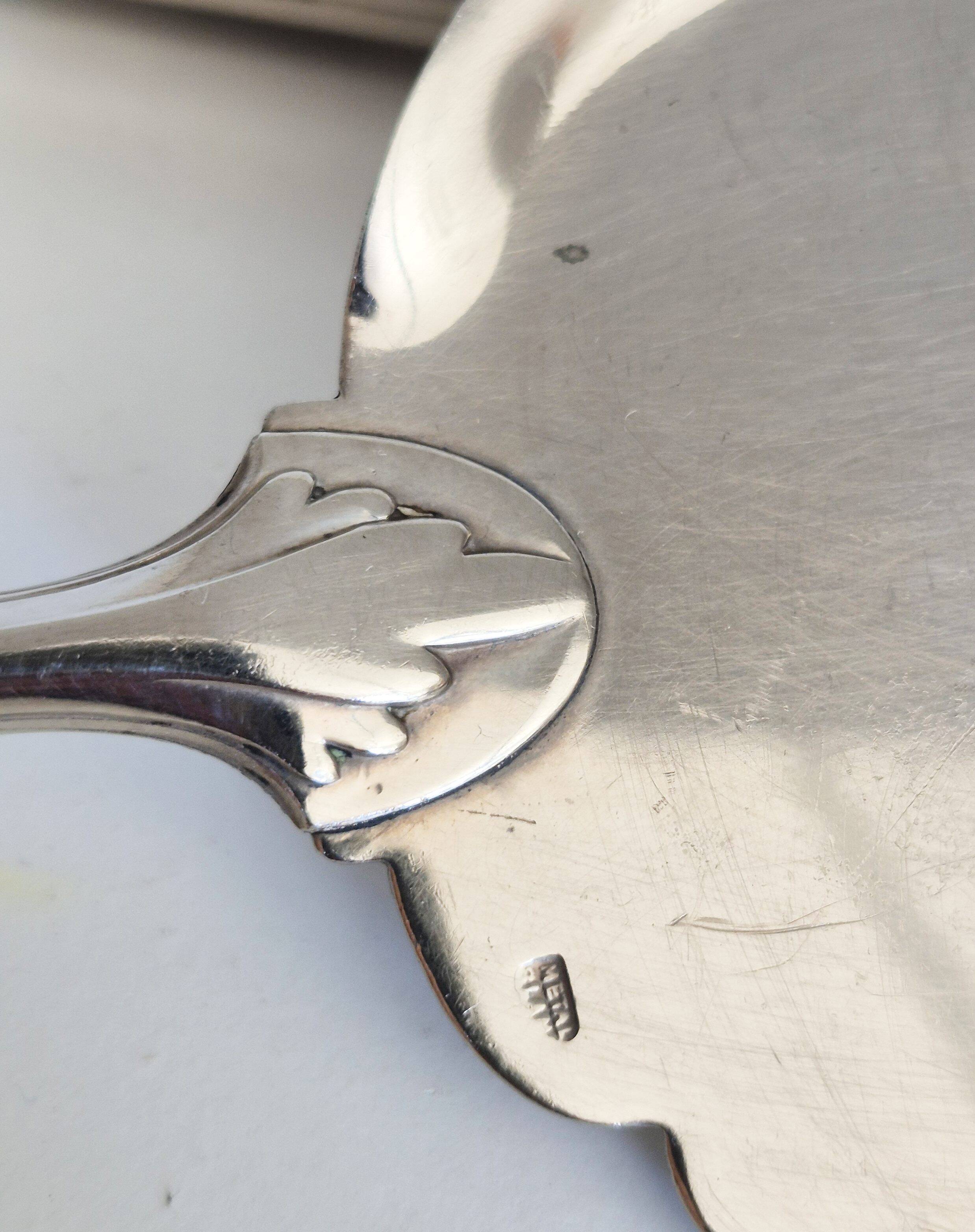 Dessert or ice cream cutlery set, in silver-plated metal.