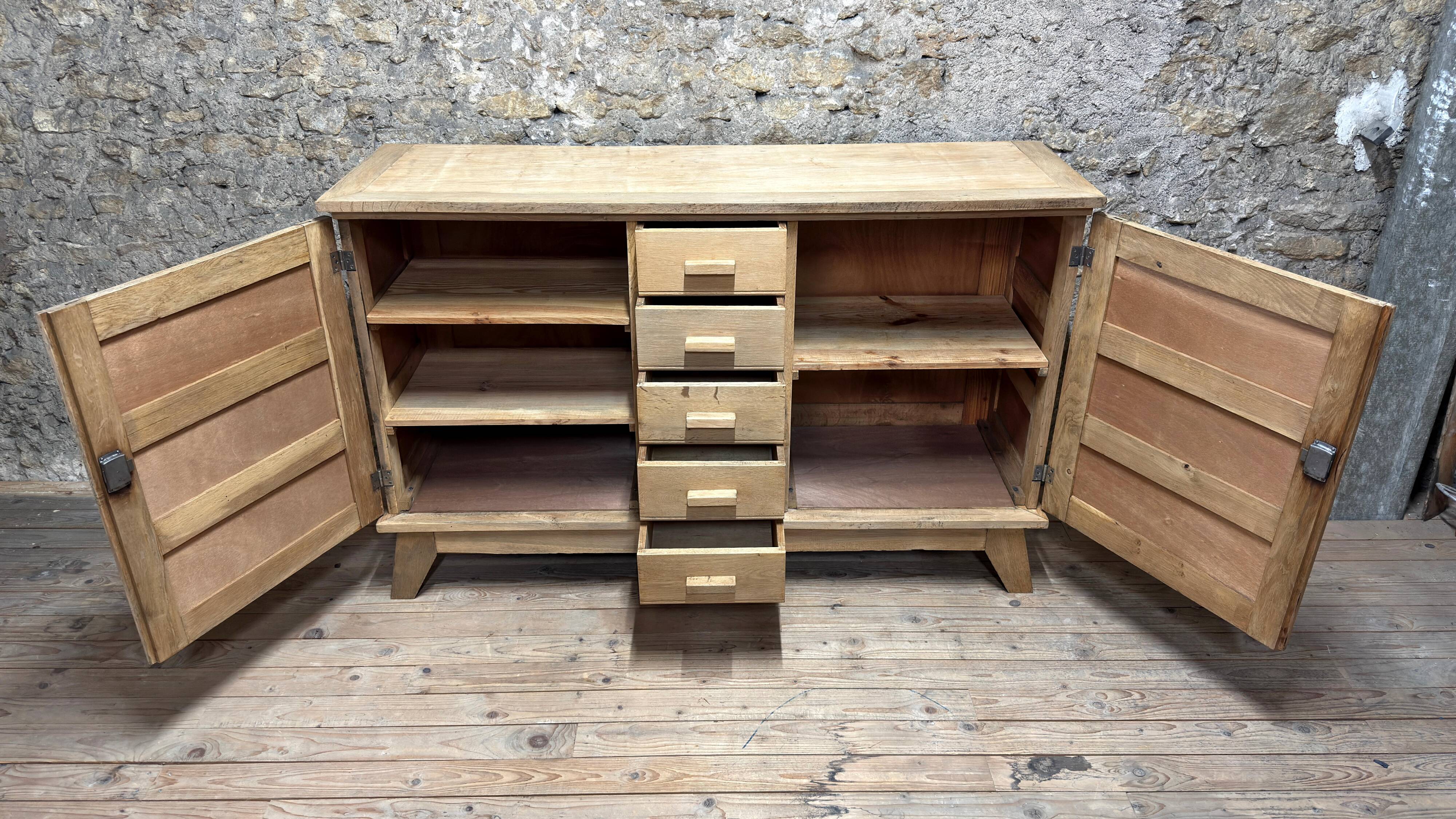 Buffet Very René Gabriel - Raw Oak - Reconstruction Furniture - Year