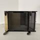 Perforated metal serving trolley in the Mathieu Matégot style