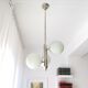 Vintage 1970s 3 ball white opal glass chandelier