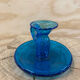Bougeoir en verre soufflé bleu style Biot