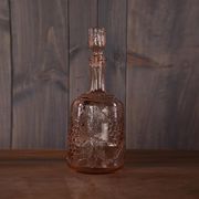 Vintage pink carafe with stopper / cap | brocante glass wine bottle / wine decanter