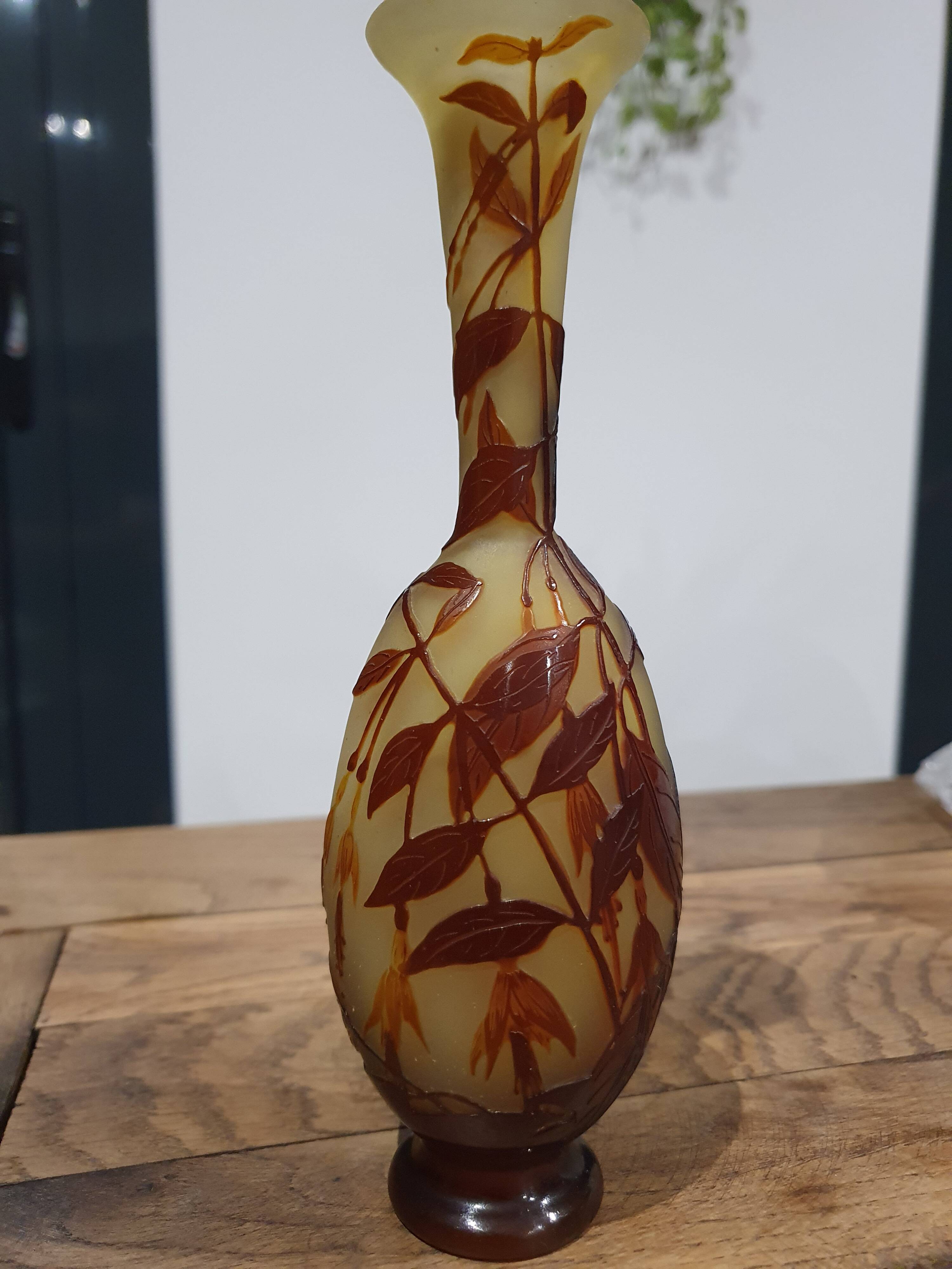 Vase in glass paste Emile Gallé Art Nouveau
