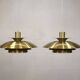 Rare golden pair of Danish design lamps  - great condition.