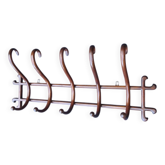 Thonet wall-mounted coat and hat rack circa 1890, 5-pointed