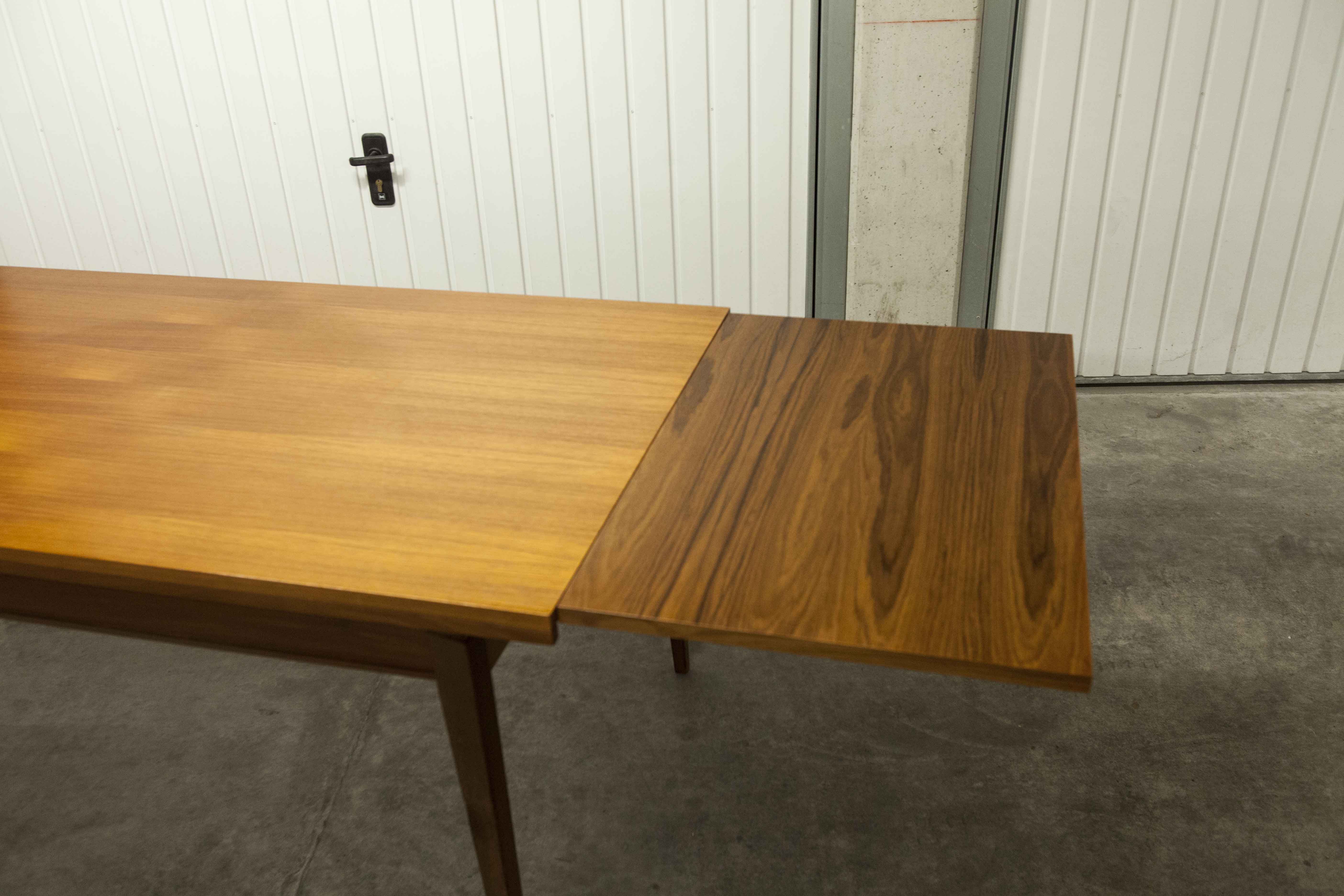 60's rectangular Scandinavian table with extension cords