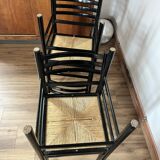 Set of 4 Italian black chairs 1970s