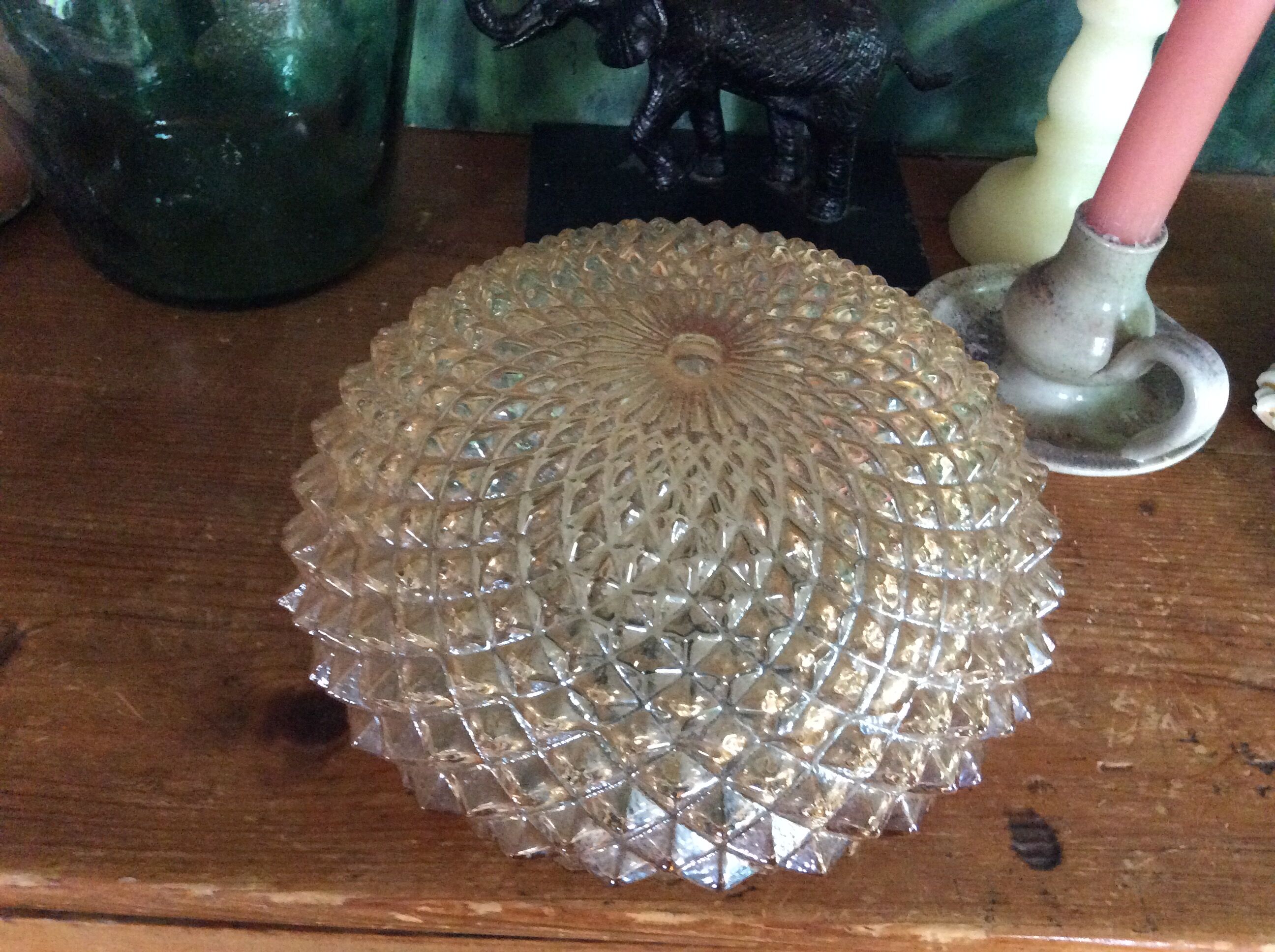 Molded glass ceiling light