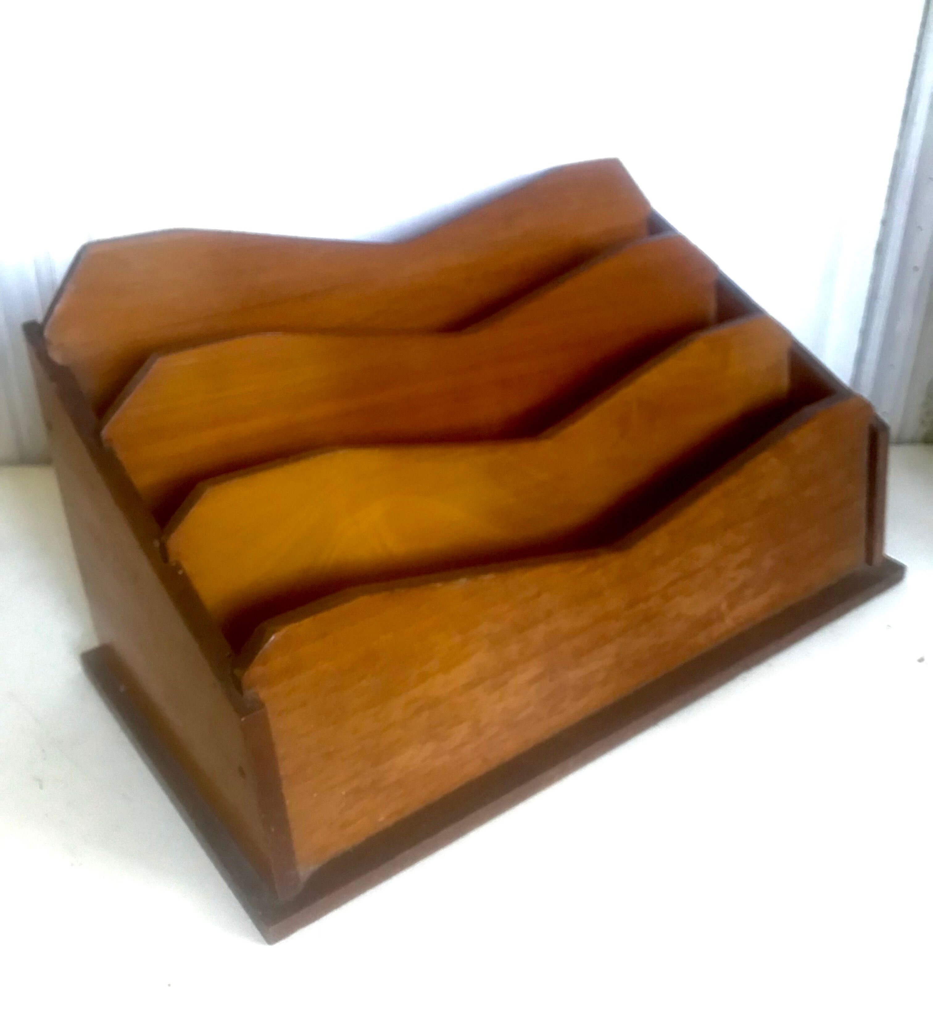 Art Deco wooden mail sorter