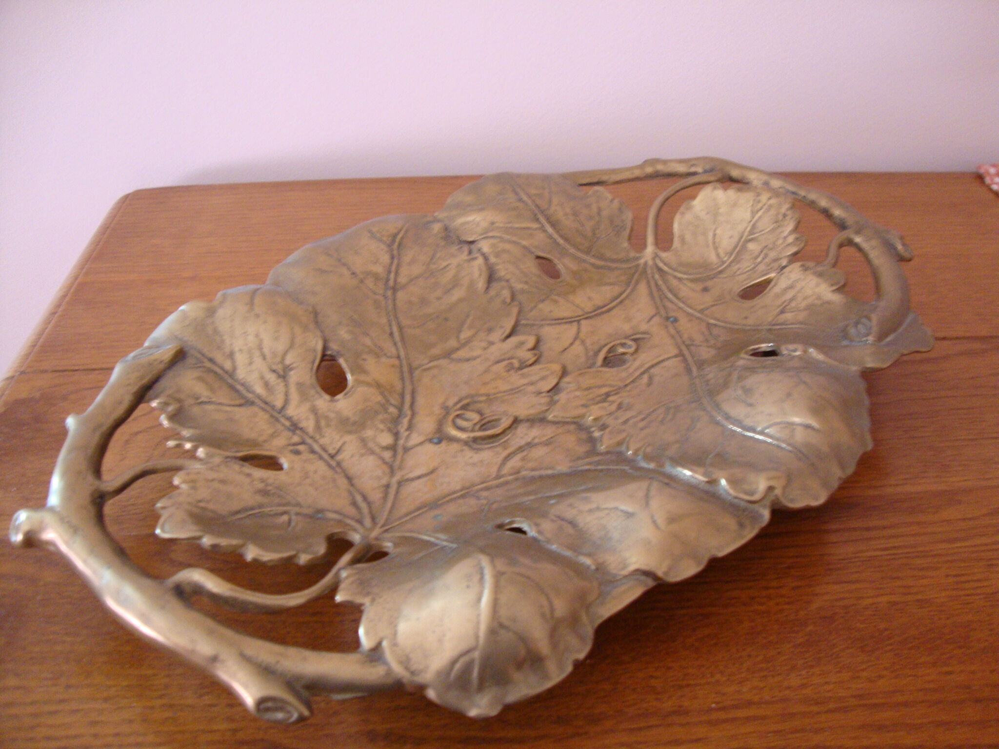 Art deco fruit cut in golden bronze