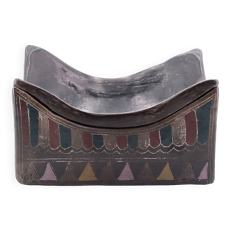 Mexican terracotta asymmetrical empty pocket box