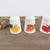 Trio of opaline salt shakers