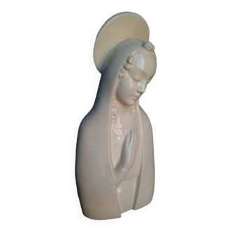 Virgin white ceramic bust / ecru ep 1950