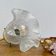 Baladeuse tulipe vintage en verre dépoli