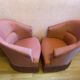 Paire de fauteuils crapaud de couleur rose