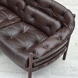 1970s, Scandinavian 3-seater sofa by Arne Norell, furniture leather.