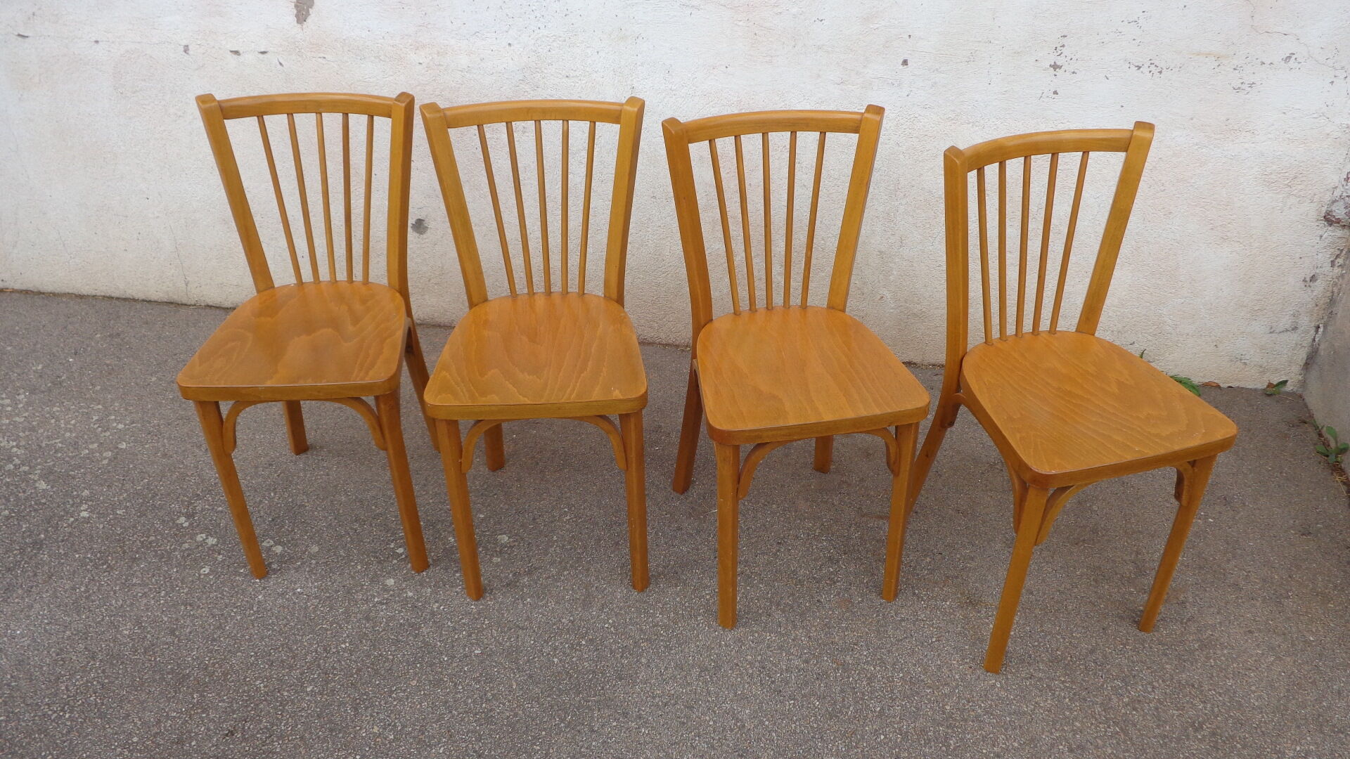 Set of 4 Baumann chairs with bars