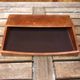 Old lancel paris card holder brown embossed leather desk accessories