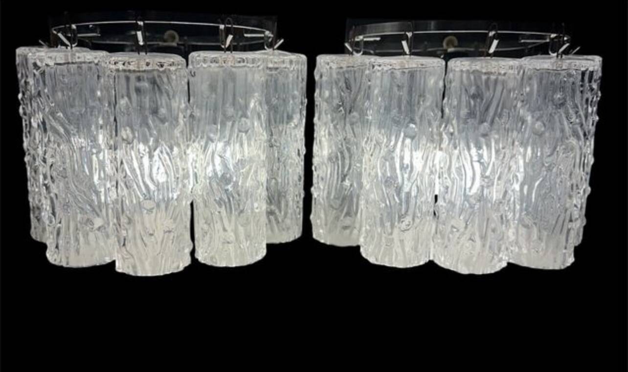 Pair of Venini Tronchi wall lights by Toni Zucherri, Italy 1970