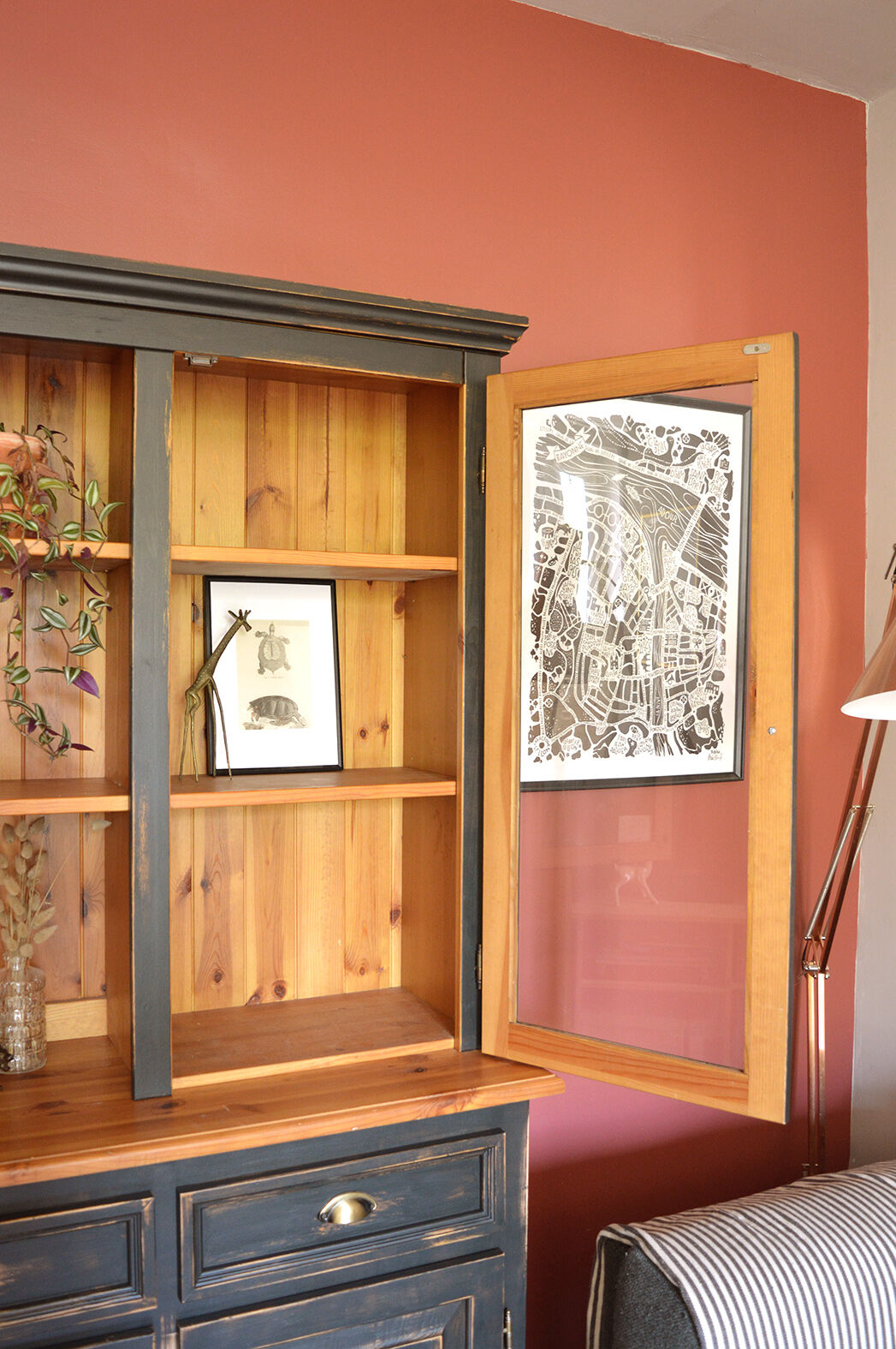 Patinated black cupboard