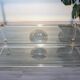 Table basse verre, plexiglas et laiton, 1970-80