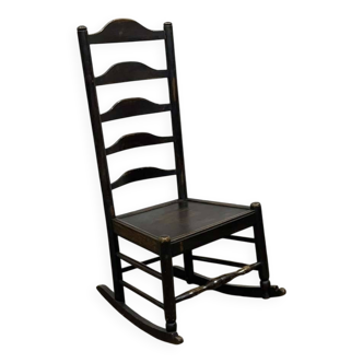 Chaise de nourrice anglaise XIXème en chêne et frêne