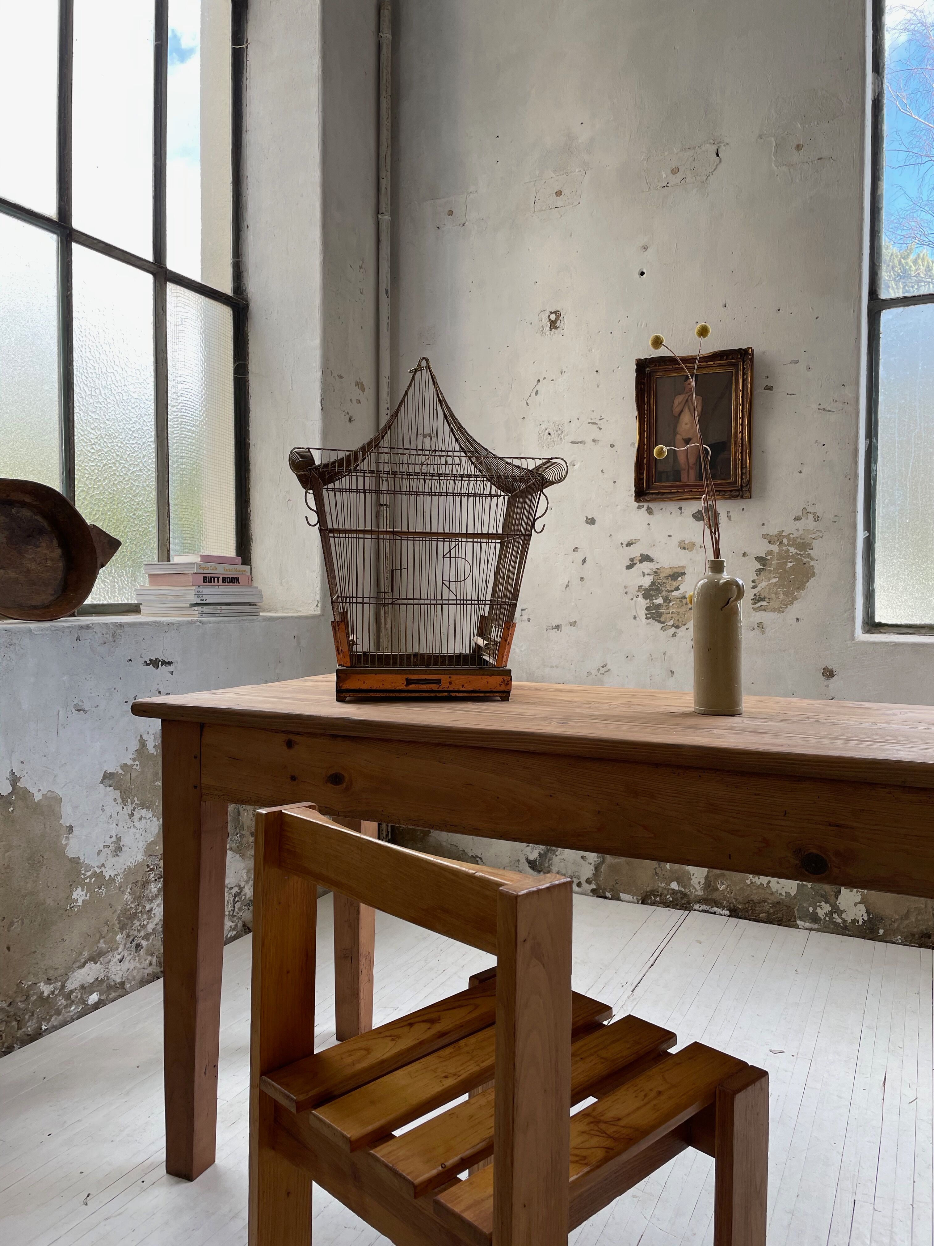 Vintage gold metal cage