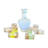 Multicolored glass liquor service
