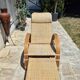 Vintage rattan and bamboo chaise longue, circa 1960s Italy.