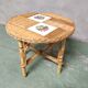 Round coffee table in japanese ceramic bamboo rattan 1960