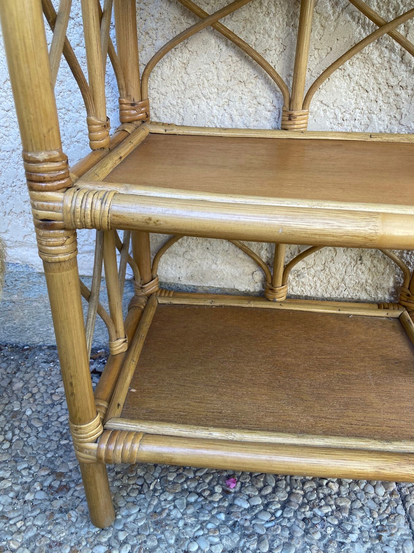 Vintage rattan shelf
